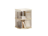 Rotating Storage Bookshelf Square 2 layers- Cream White Multi-Layer Storage Rack, 36x36x69.5cm V888-ELOSUNG544