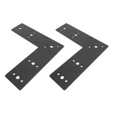 L Shape Flat Bracket Black Powder Coated Carbon Steel Right Angle Flat Mending Plate Corner Bracket V1294-YM0901-3114240021111