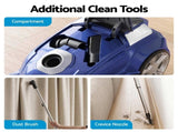 DEVANTI Bagged Vacuum Cleaner Powerful Suction for Carpet Wood Tile Floor VAC-KB-2108-BU