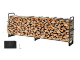 Firewood Rack with Waterproof Cover, 2.57m Outdoor Firewood 1/2 Cord Storage Metal Log V952-HWDCJ8FTPSYG1JYW6001V0