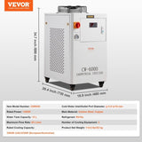 VEVOR Industrial Water Chiller, CW6000, 1500W Industrial Water Cooler Cooling System with Compressor V952-GYLSJYSJS15LDYZN6V3