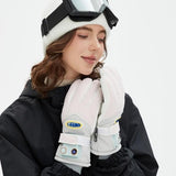 Windproof Water-Repellent Fleece-Lined Self-Heating Gloves Pink V1221-WINDPROOF-WATER-REPELLENT-FLEECE-LINED-SELF-HEATING-GLOVES-PINK