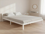 Double Wooden Bed Frame Home Furniture White V63-843151