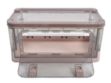 Stackable Storage Bin 35L Pink Double Door 4 Wheel Foldable Stackable Storage Box for Office Home V1294-YM0523-3117220007811