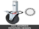 4 Pack 5 Inch Scaffolding Swivel Caster Wheels Heavy Duty Rubber Casters with Dual Locking 1.26 Inch V767-VVR-JLTX13-5-4XJL32FGV0