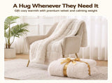 Giselle Faux Fur Weighted Blanket 2 Sided Long Pile Sherpa Reverse Cream 11KG 152 x 203cm WBLANKET-LF-203-11KG-CW