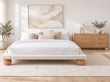 Artiss Boucle Queen Bed Frame and Chest of 6 Drawers Bedroom Set BFRAME-G-DUNE-CDR-04-6D