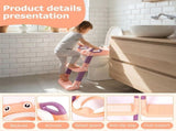 Training Seat Detachable Toddler Toilet Seat Ladder with Adjustable Height PVC Soft Cushion for V1366-AZ2-W-14921