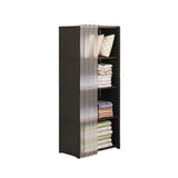 Multi-Tier Floor Standing Clothing Storage Cabinet with Bookshelf Shelving 4-Layer Compartment V1366-AZ2-W-12689