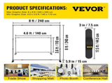 Telescopic Backdrop Banner 8' x 8' Banner Adjustable Step and Repeat Backdrop Banner V952-DM-ABSZSJ00000001V0