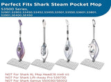 6 Pack Steam Mop Pad or Shark Steam Pocket Mops S3500 Series S3501 S3601 S3550 S3901 S3801 SE450 V1259-DP01-F-455
