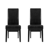 Artiss Dining Chairs Set of 2 Leather Parsons Chair Black UPHO-C-DIN-1016-BKX2