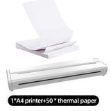 Portable A4 Thermal Printer with Bluetooth Wireless Connectivity, Inkless Printing for Home, Office, V1341-ZY-Q76H88M3-WHITE