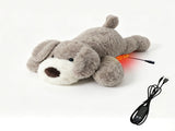 USB Heated Plush Dog Pillow Soft Warm Stuffed Animal for Cozy Snuggling, Body Warmth & Relaxation V1341-ZY-FMLF6XEF-LIGHTGREYSCHNAUZER
