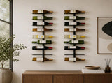 Artiss Wall Mounted Wine Rack Holder Black Metal - Set of 2 WR-AC-MOUNT-9B-BKX2