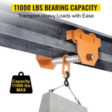 Manual Trolley, 11000LBS/5 Ton Load Capacity Beam Trolley, 4.5-8 inch Adjustable Width Push Beam, V952-STXCBSFZDBDD5XMPDV0