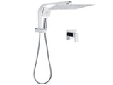 WELS Square Chrome 12" Shower Head 3 Mode Handheld Diverter Wall Arm 2in1 Set Mixer V1233-A702ROHS002M4CKSS112KSQ201CR