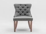 AADEN Modern Elegant Button-Tufted Upholstered Fabric with Studs Trim and Wooden legs Dining Side V226-SW6801GY