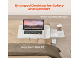 Overbed Table, Mobile Bed Side Table with Flip Desktop and 4 Hidden Wheels, Height & Angle V952-CSZGXDZZCSFZ3O0N9001V0