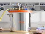 5 Gallon Vacuum Upgraded Tempered Glass Lid Vacuum Degassing 304 Stainless Steel V952-JSZKTJS5GALLH3CGUV0