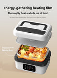 1L Black-Blue Cordless Waterless Heated Lunch Box - Portable 304 Stainless Steel Bento Box for V888-ELOSUNG42334
