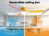 Devanti 52'' Ceiling Fan 3 Blades DC Motor w/Light w/Remote Yellow Pink Orange CF-C-52-70L-YPO