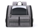 Grey Collapsible Pet Carrier Backpack with Trolley Sleeve V888-ELOSUNG10814