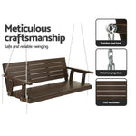 Gardeon Porch Swing Chair with Chain Outdoor Furniture 3 Seater Bench Wooden Brown WOS-5363W-BR-AB