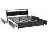 Artiss Queen Metal Bed Frame 4 Drawers Hidden Storage Headboard HEDY MBED-D-HEDY-Q-BK-ABC