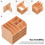 Wooden Desk Organizer for Pen Pencil A4 Paper and Accessories, 32 x 24 x 27cm V1237-ZY-528-260