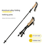 Black Foldable Hiking Poles with Black Carry Bag - Aluminium Alloy Trekking Sticks - External Lock, V888-ELOSUNG56256-1