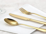 Gold Silverware Set for 8, 40-Piece Gold Flatware Set Stainless Steel Cutlery Kitchen Utensil Set V1258-DP02-C-1089