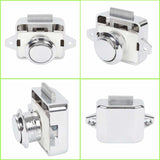 Push Button Camper - Lock Latch Door Closer Cupboard Knob For Rv Motorhome Caravan 5 pcs Silver V1188-MS-227-1006