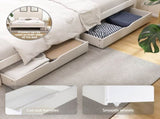Artiss Bed Frame Queen Size Wooden Platform with 2 Storage Drawers White WBED-G-001Q-WH-DRAW