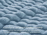 Updated Grey Throw Blanket for Couch and Bed- Super Soft and Warm 3D Checkered Fluffy Fuzzy Fleece V1107-114-04473-BLU3