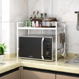 Adjustable Width & Height Microwave Shelf White V498-MICROWAVESHELFWH