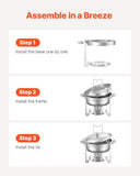 VEVOR 5 Qt 4 Pack Round Chafing Dish Buffet Set Full-Size Pan Stainless Steel V952-YXBXGSTGK4JTSHNBOV0