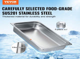 6 Pack Hotel Pans, Full Size Anti-Jam Steam 0.8mm Thick Stainless Steel Restaurant Steam Table V952-11QCCPWG4YCSYANA6V0