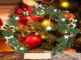 12in Metal Wreath Frame Floral Hoop Centerpiece with Wooden Stand DIY Wedding Floral Decoration V1294-YM0703-230711SM03-1