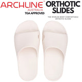 Archline Rebound Orthotic Slides Flip Flop Thongs Slip On Arch Support - White - Euro 38 V563-AHS00101-38