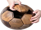 Handcrafted Wooden Football Puzzle 3D Mortise and Tenon Soccer Ball Assembly Kit Solid Teak, V1107-CS-LBSMZQ