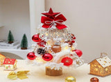 mini desktop Christmas tree, flocked pink Christmas tree, Christmas tree set, Christmas decorations, V1106-128-84940-CHR-2