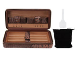 Cigar Humidor Case Cigarettes Portable Leather Humidifier Travel Cigar Box with Zipper for 4pcs V1294-YM3117220227311-0421