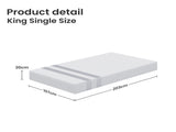 20cm King Single Reversible Gel Memory Foam Mattress BedStory Medium Soft & Firm XFGH-MA-G-MF-20-KS-WH
