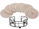12 pcs Household Heat-resistant Teacup Coaster Cotton Rope Woven Cup Pad Daily Use Bowl Mat with V1369-AZ3-W-18063