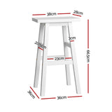 Artiss 4x Bar Stools Kitchen Chairs Wooden White BA-G-7031-WHX4