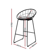 Artiss 4x Bar Stools Padded Seat Metal BA-TW-8128-BKX4