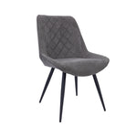 Helenium Dining Chair Set of 2 Fabric Seat with Metal Frame - Graphite V315-VOD-GATS-02-2PC-KIT