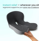 Ergonomic Memory Foam Seat Cushion with Lumbar Support and Tailbone Protection for Office Chairs, V1188-MS-325-0091
