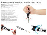 16-Piece Manual Impact Screwdriver Set One Tap to Loosen, One Turn to Tighten, the Universal Tool V1232-CJLSD-16TZ-001